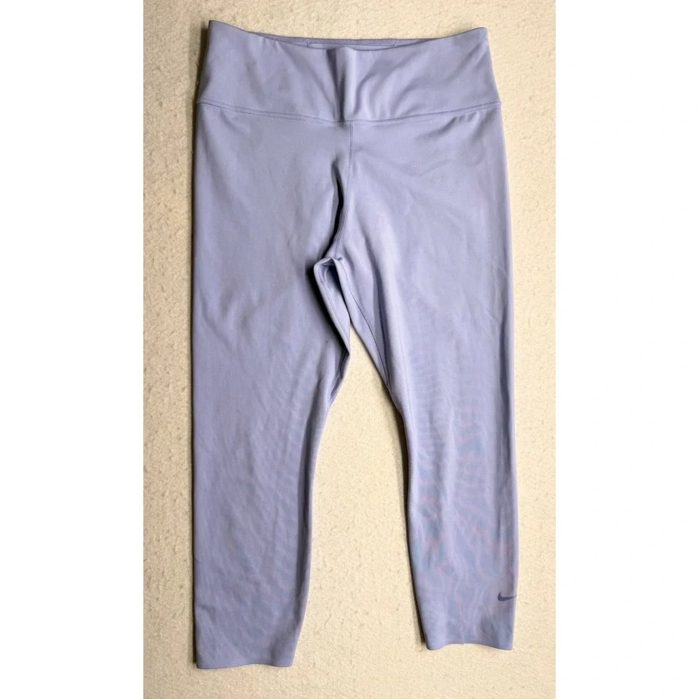 Nike One Luxe Women's Mid-Rise Crop Leggings Size L Purple Wild Berry AT3100-569